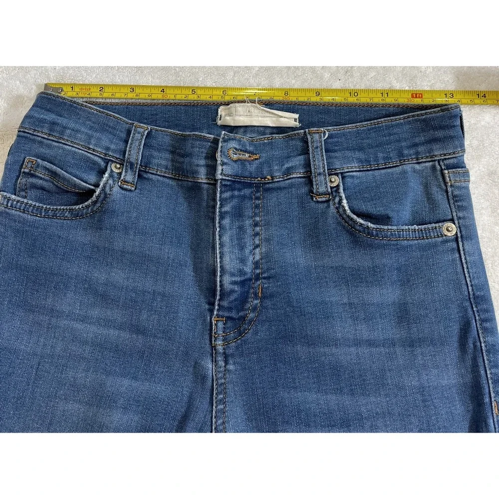 Free People Womens Distressed Ripped High Rise Skinny Jeans Size 25-26